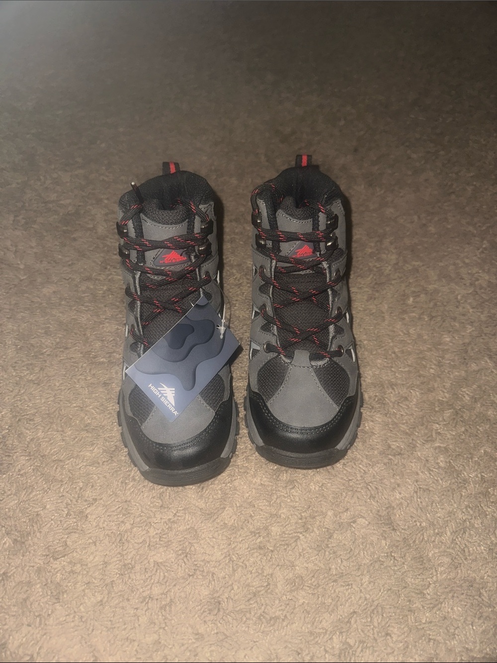 High Sierra gray hiking shoes for boys